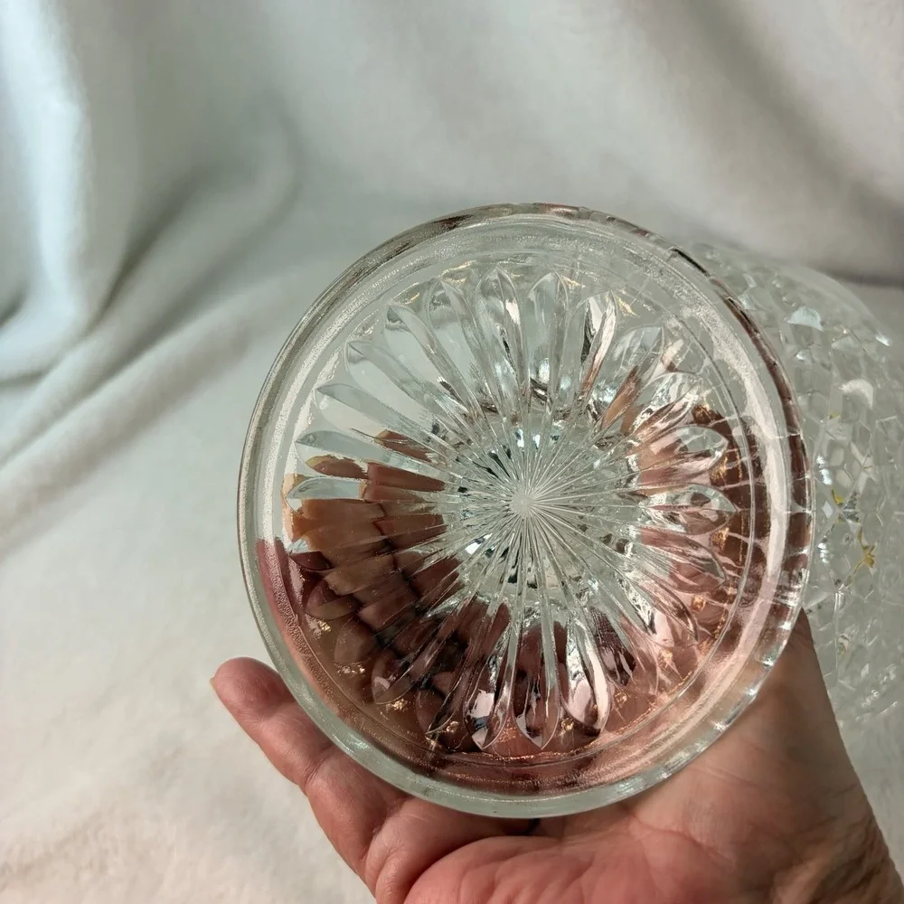 Vintage 60s Anchor Hocking Wexford Compote Pedestal Bowl Clear Pressed Glass EVC
